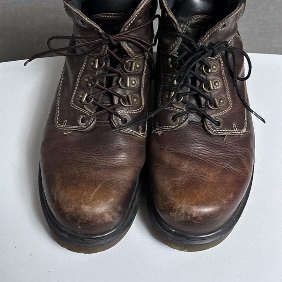 Vintage Dr Martens Mens Boots 12 Brown Leather Made in England 90s Grunge 8697